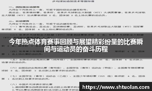 今年热点体育赛事回顾与展望精彩纷呈的比赛瞬间与运动员的奋斗历程